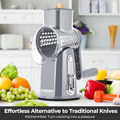 Rotary Cheese Grater 5 Blades (Gray)