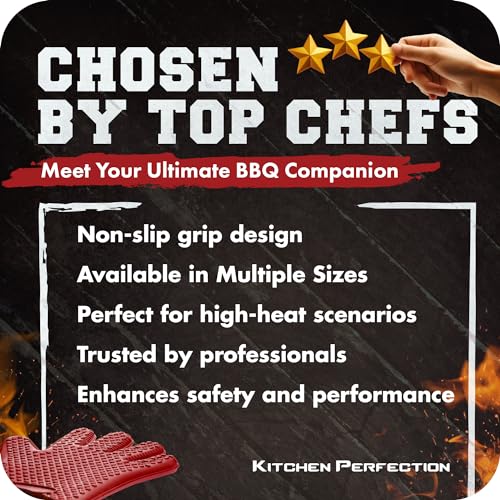 S Silicone Smoker BBQ Gloves (Royal Red / Small)