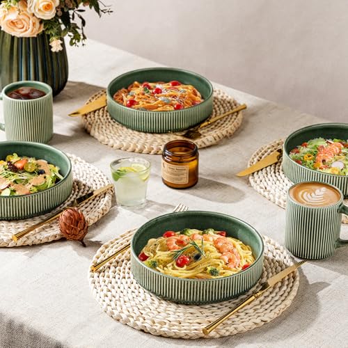 7.5 Inch Pasta Bowls Set of 6 (Set of 6 / Dark Green)