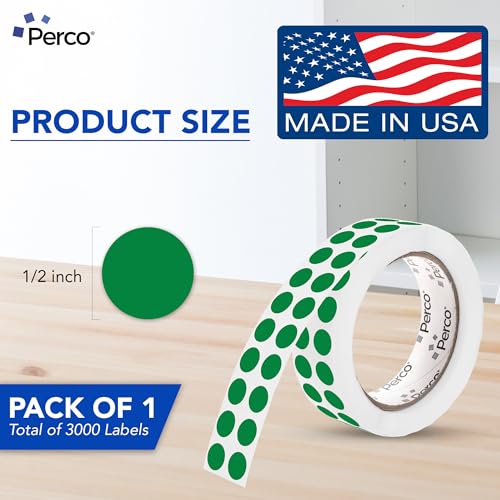 Green Round Circle Dot Sticker 1 (Green - Dark / 0.5 Inch)