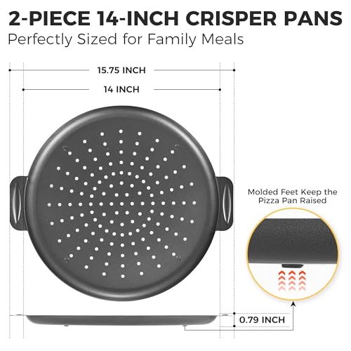 2 Pack Pizza Pan 14 Inch with Holes (2 Count)