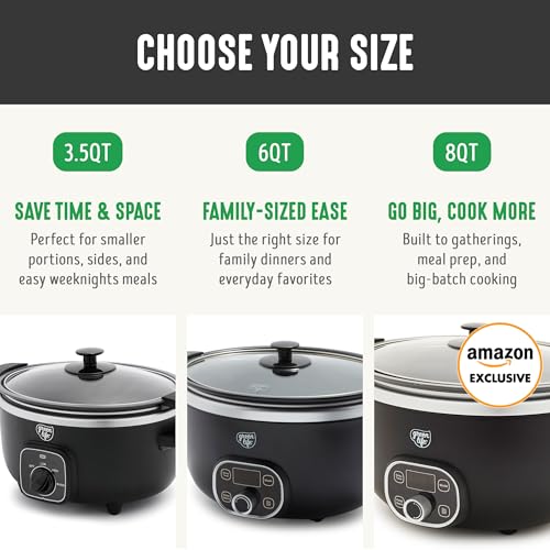 3.5QT Ceramic Nonstick Slow Cooker (Black / 3.5 Quarts)
