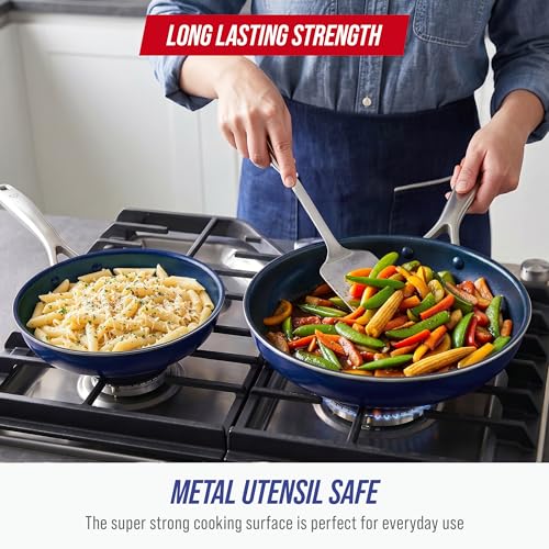 2 Piece Nonstick Frying Pan Set (9.5" and 11" Frypan Skillet Set)