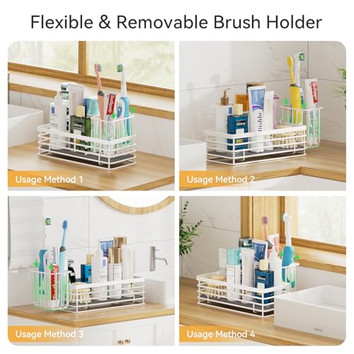Sponge Holder for Kitchen Sink Organizer Caddy (White / Medium)