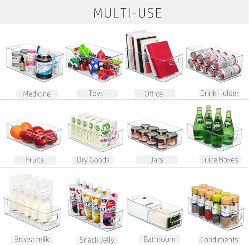 8 PACK Stackable Pantry Organizer Bins (8 Count)