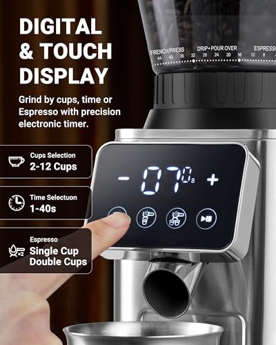 Burr Coffee Grinder (Modern Silver)