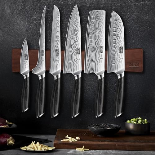 7 Pc Knife Set with Magnetic Knife Holder (7 Pieces Knife Set)
