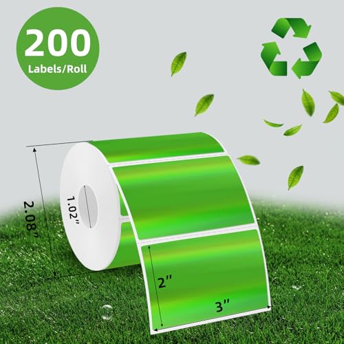 3x2 Inch Holographic Thermal Labels (Holographic Green / 2*3 inch)