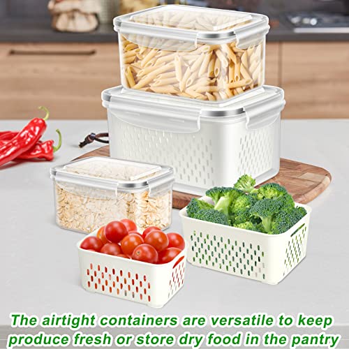 3 Pack Fruit Storage Containers for Fridge Berry Saver Lettuce Keeper (3 Pack Produce Savers)