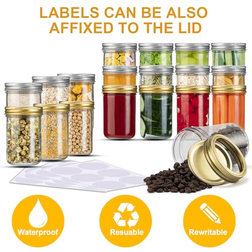Mason Jars 8 oz 24 Pack Canning jars 8oz with Regular Lids and Bands (Clear 8 oz-24 Pack)