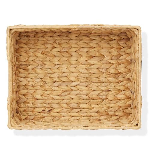 Set of 4 Water Hyacinth Pantry Baskets (Natural - Hyacinth / 10" x 13" x 5")