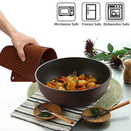 2 Pack Large Silicone Trivet Mats (Coffee)