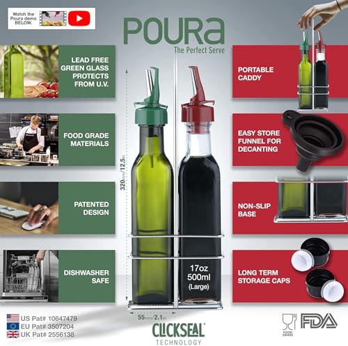 Vinegar and Olive Oil Bottle Drizzler Set (Oil&Vin Bottle 500 ml)