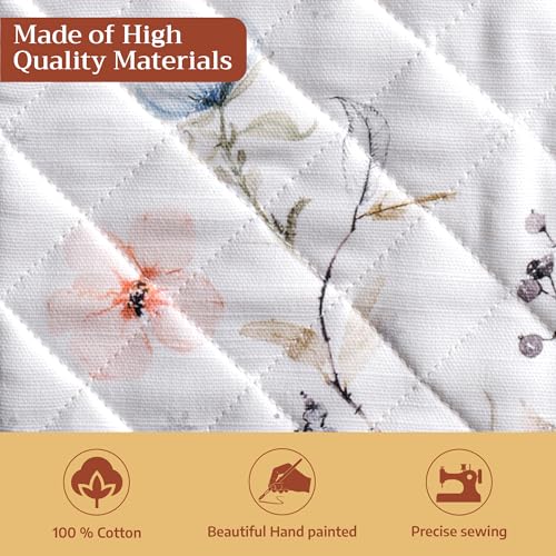 Pot Holders 100% Cotton Potholders (074 - Ice Florals / 8" x 8" (Pot Holder Pack of 2))