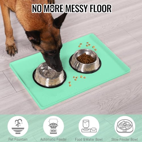 Dog & Cat Food Mat (Green / 22''×14'')