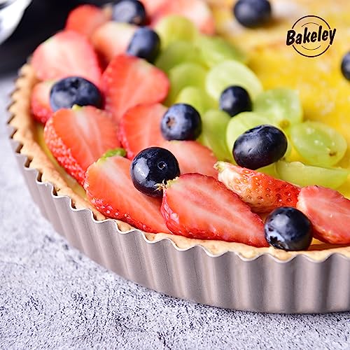 11 Inch Round Tart Pan with Loose Removable Bottom (11" Round (Champagne Gold))