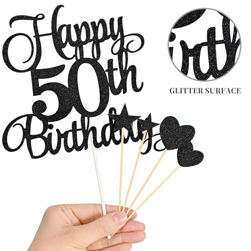 50th Birthday Cake Decorations (9 Count)