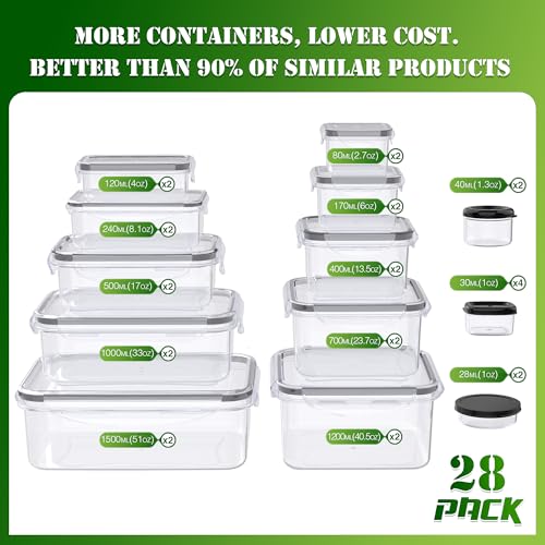56 PCS Food Storage Containers with Lids Airtight (56 Pcs)
