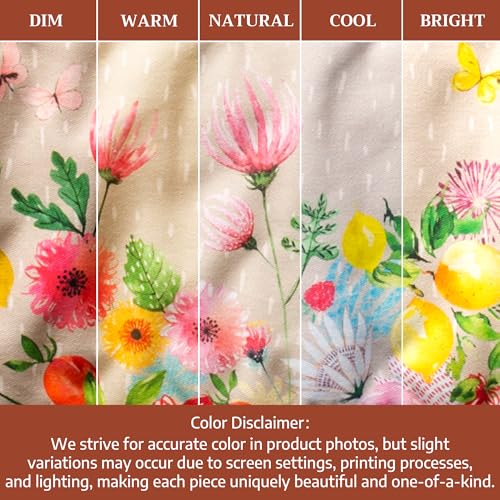 Double Oven Mitts 100% Cotton Double Oven Glove (105 - Jardin D'ete - Fog / 7" x 35" (Double Oven Mitt))