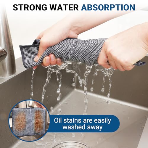Non Scratch Wire Dishcloth (10pcs Three-layer [Middle Clip Rag] / 9.05x10.6-10PACK)