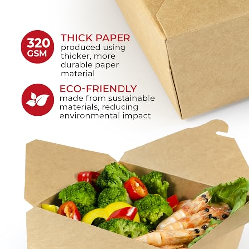 Takeout Storage Containers (Kraft 45oz 60pack)