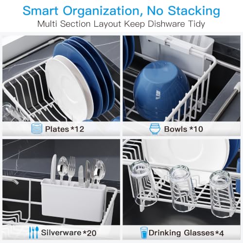 White Dish Drying Rack in Sink (White / For 12"-30"w Sink)