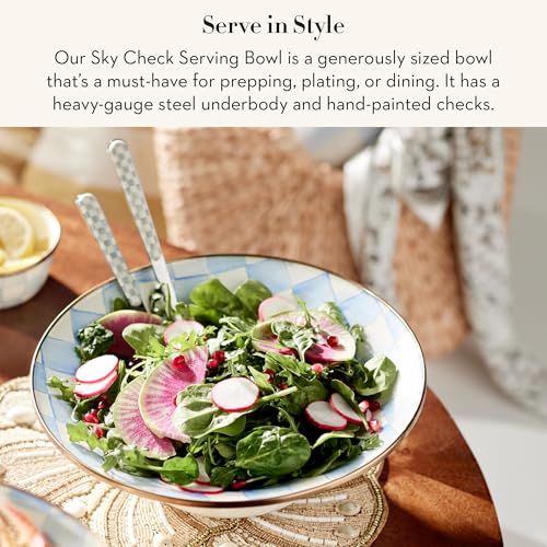 Enamel Serving Bowl (Large / Sky Check)