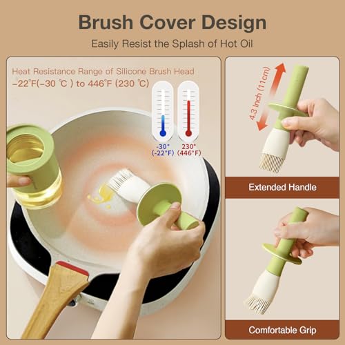 Oil Dispenser with Brush for Kitchen (03_Green)