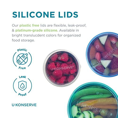 U Konserve 3 oz Round Stainless Mini Snack Containers Set of 3