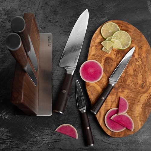 Magnetic Kitchen Knife Block Set 6 Pcs (Espresso / 6-Piece)