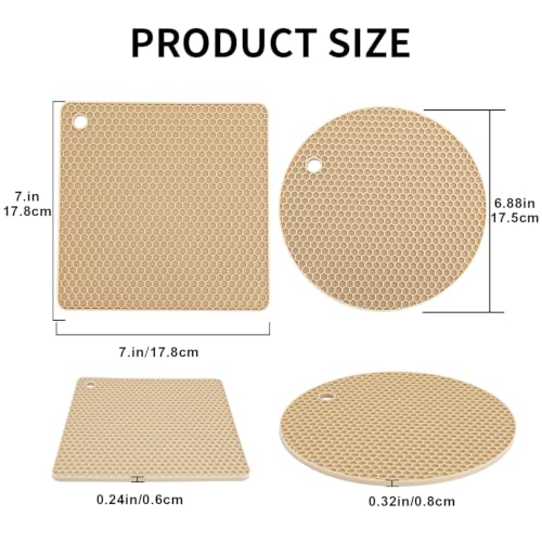 4 Pack Silicone Trivets for Hot Pots and Pans (4 Count)