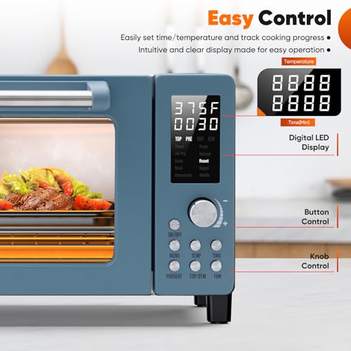 Bravo Pro Convection Air Fryer Toaster Oven Combo (Cozy Blue)