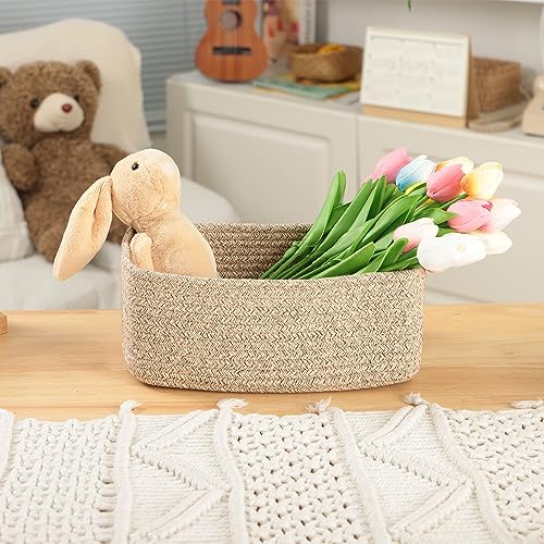 Small Storage Baskets for Organizing (3pcs-L11.5xW7.5xH4.7" / Brown)