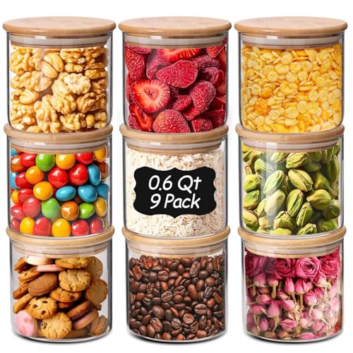 Glass Storage Containers with Lids 0.6 Qt (0.6 Qt x 9)