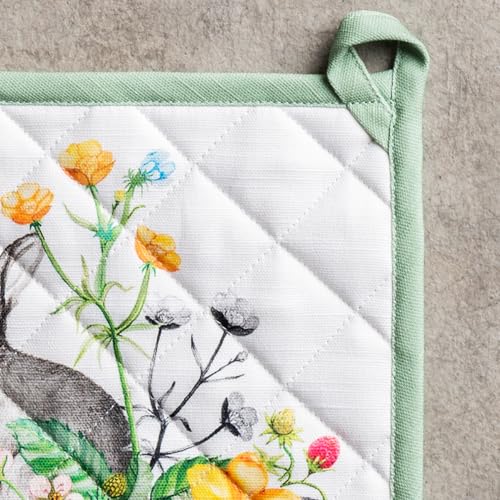 Pot Holders 100% Cotton Potholders (035 - Printemps / 8" x 8" (Pot Holder Pack of 2))