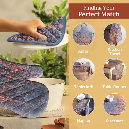 100% Cotton Oven Mitt & Pot Holder Set (024 - Imperfection / 7.5" x 13" & 8" x 8" (Oven Mitt & Pot Holder))
