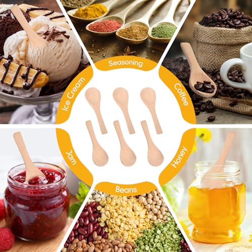 24 Pcs Small Wooden Spoons (Light Wood)