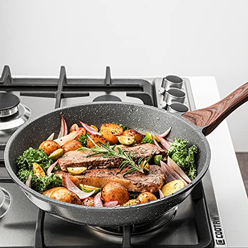 Nonstick Frying Pans (Gray / 9.5+11+12.5 Inch)