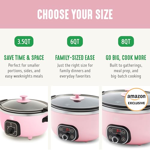 3.5QT Ceramic Nonstick Slow Cooker (Pink / 3.5 Quarts)