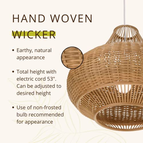 1050029 Wicker Pear Pendant Lamp (Natural)