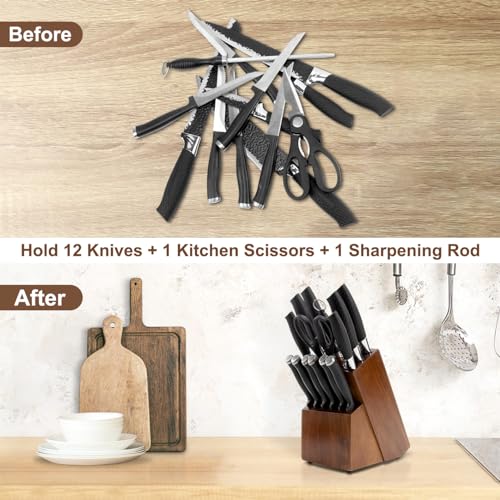 Universal Knife Block Without Knives (Brown-14 Slot)