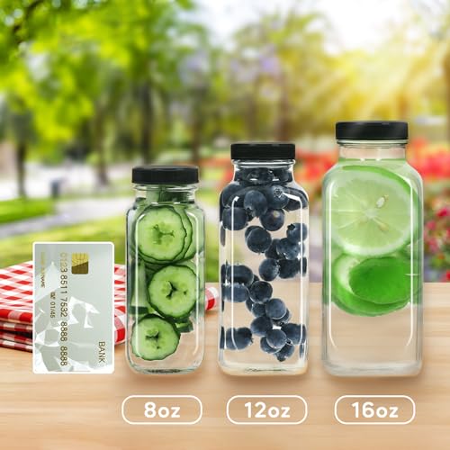 16oz Glass Juice Bottles with Leak (16oz-6pcs)