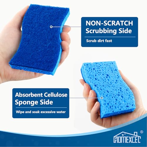 Sponges Kitchen 120Pack (Light Blue-s Shape)