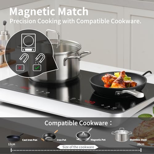 Portable Induction Cooktop 2 Burner (Double Induction Cooktop with Touch Control)