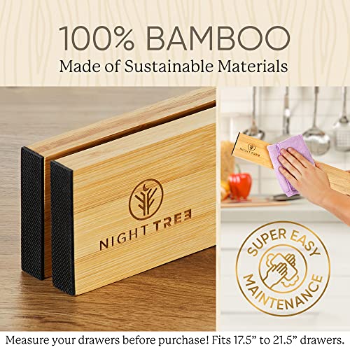Expandable Bamboo Drawer Dividers (17.5" - 21.5" (Large Size))