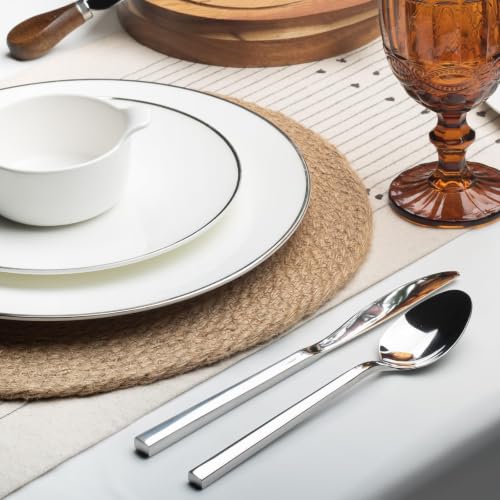 Cube 20 Piece Forged Flatware Set (Silver / 20 pieces for 4)