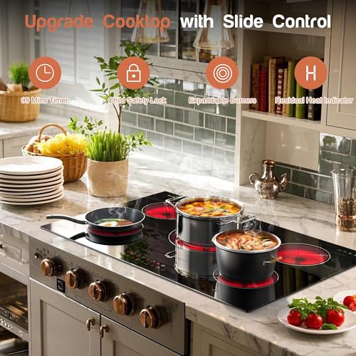 30 Inch Electric Cooktop (Black30 inch 5 burners)