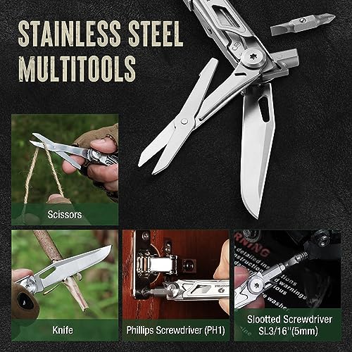 12-in-1 Multitool Pocket Knife with Pouch & Clip