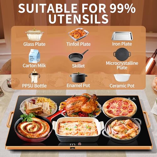 Warming Trays for Buffets Party (Black / Extra Large-32"x18")