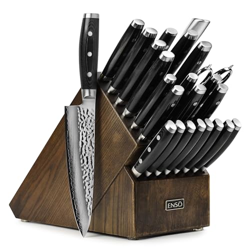 Knife Set Made in Japan (Dark Ash Knife Block)